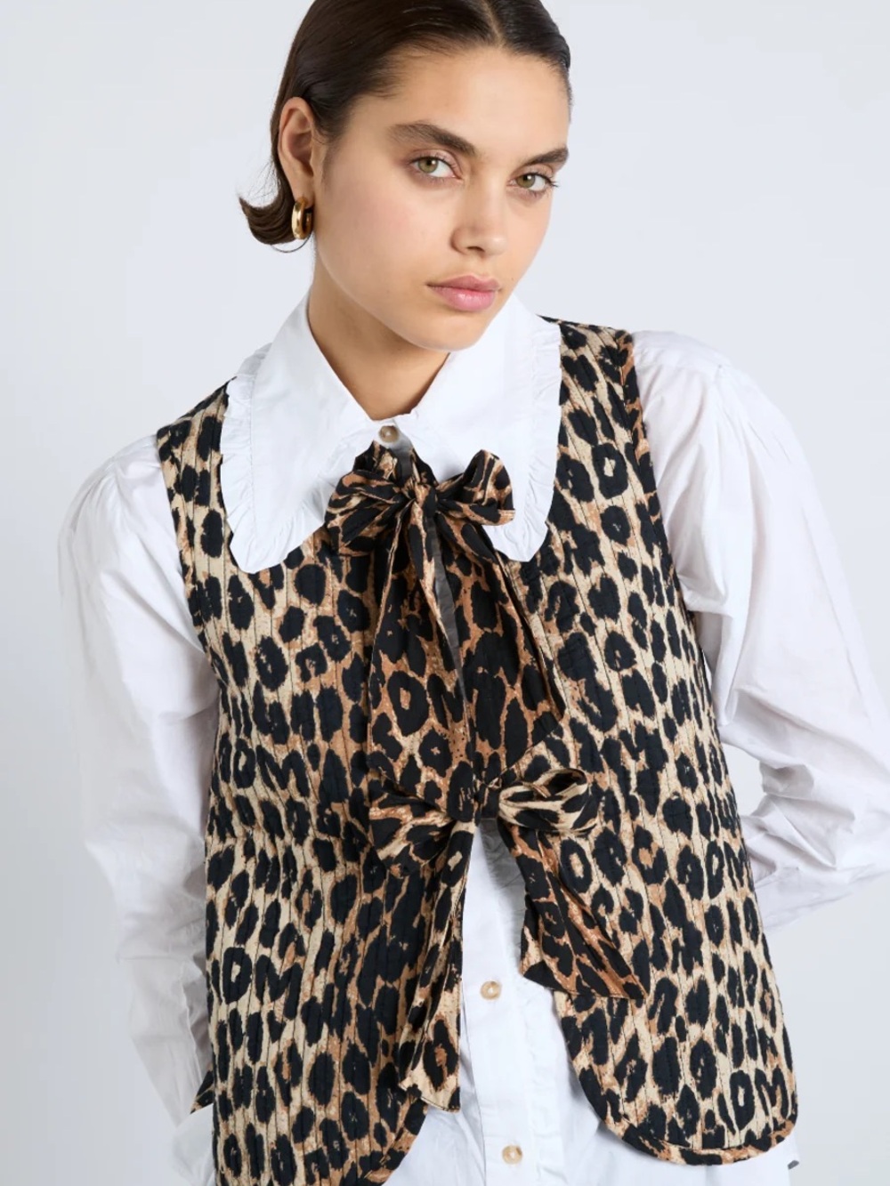 Damson Madder Leopard Print Tie-Front Tank Vest - US Size 12
